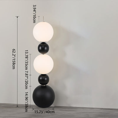 Zeitgenössische kreative Sugarloaf Runde Orb Harz Edelstahl Glas LED Stehlampe für Wohnzimmer 