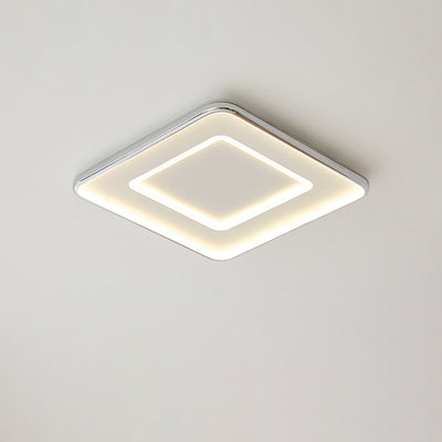 Modern Minimalist Square Rectangle Iron Aluminum Acrylic LED Flush Mount Ceiling Light For Bedroom