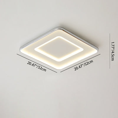 Modern Minimalist Square Rectangle Iron Aluminum Acrylic LED Flush Mount Ceiling Light For Bedroom