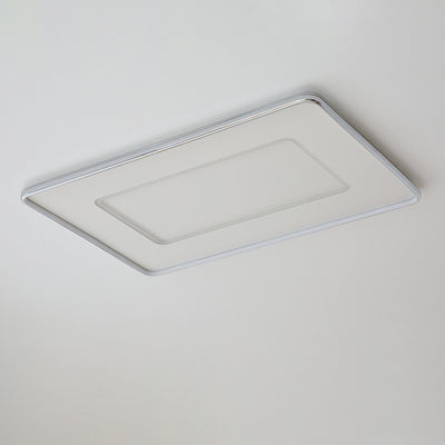 Modern Minimalist Square Rectangle Iron Aluminum Acrylic LED Flush Mount Ceiling Light For Bedroom