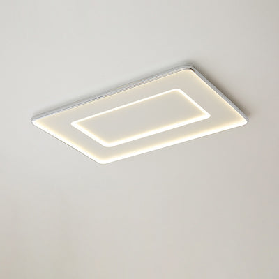 Modern Minimalist Square Rectangle Iron Aluminum Acrylic LED Flush Mount Ceiling Light For Bedroom