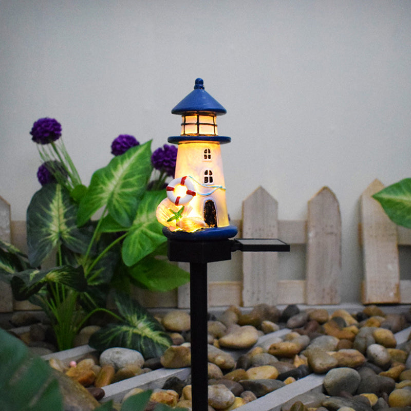 Contemporary Creative Solar Waterproof Lighthouse Cone ABS Resin LED Outdoor Light For Outdoor