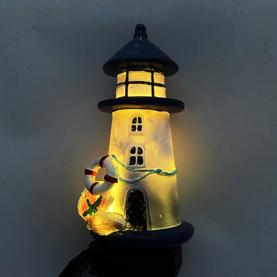 Contemporary Creative Solar Waterproof Lighthouse Cone ABS Resin LED Outdoor Light For Outdoor