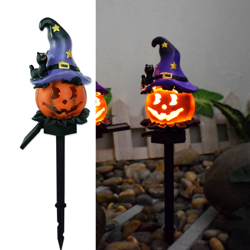 Contemporary Creative Solar Waterproof Pumpkin Round Iron Resin LED Outdoor Light For Outdoor