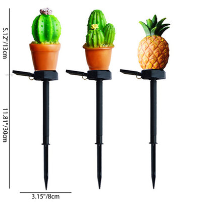 Contemporary Creative Solar Waterproof Cactus Pineapple Plastic LED Outdoor Light For Outdoor