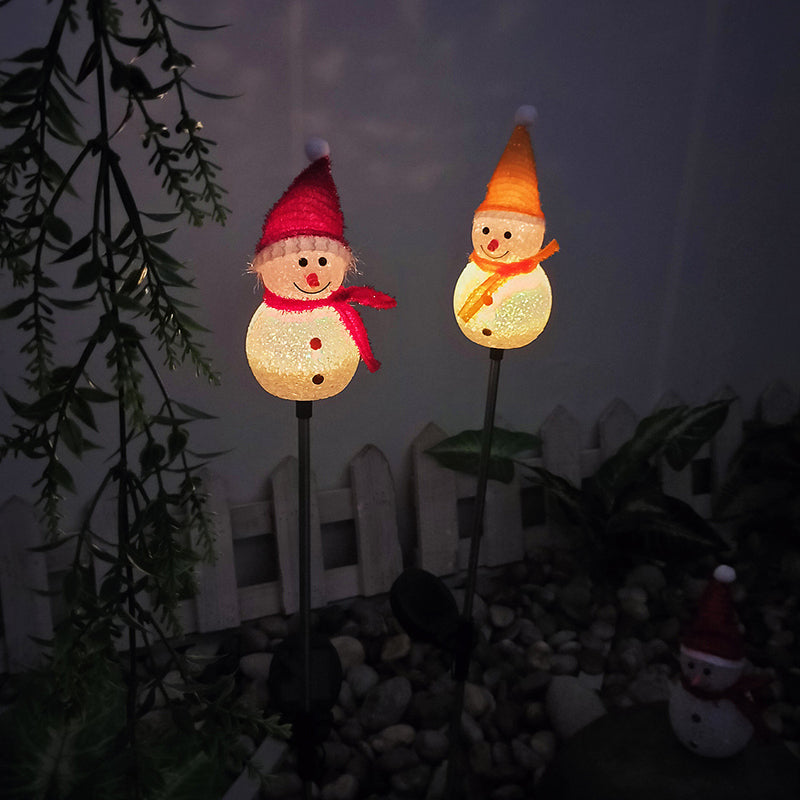 Modern Art Deco Solar Waterproof Snowman Silicone LED Outdoor Light For Outdoor