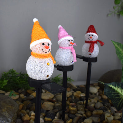 Modern Art Deco Solar Waterproof Snowman Silicone LED Outdoor Light For Outdoor