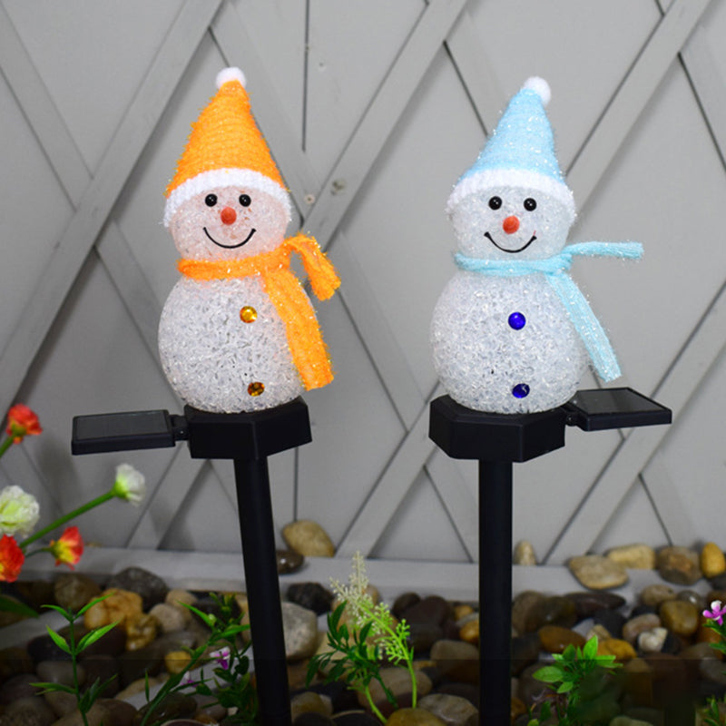 Modern Art Deco Solar Waterproof Snowman Silicone LED Outdoor Light For Outdoor