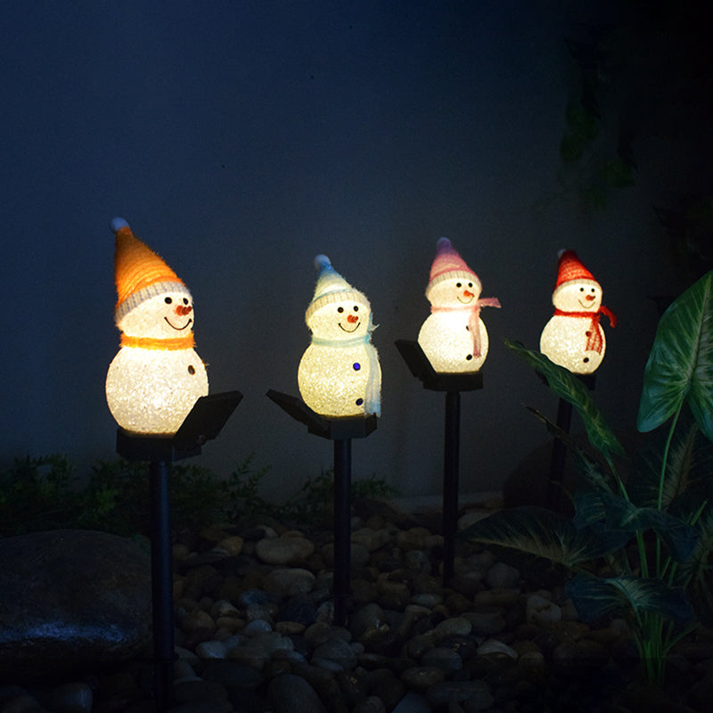 Modern Art Deco Solar Waterproof Snowman Silicone LED Outdoor Light For Outdoor