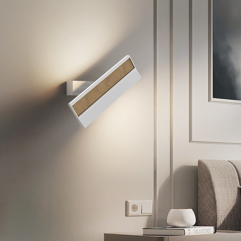 Modern Minimalist Rotatable Rectangular Linear Silicone Aluminum LED Wall Sconce Lamp For Bedroom