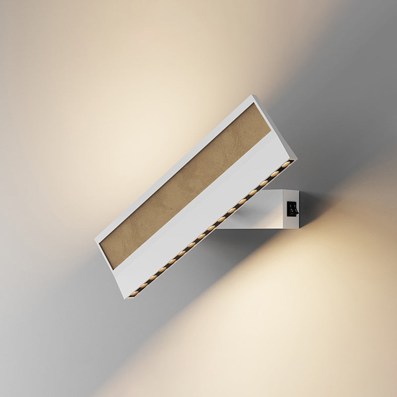 Modern Minimalist Rotatable Rectangular Linear Silicone Aluminum LED Wall Sconce Lamp For Bedroom