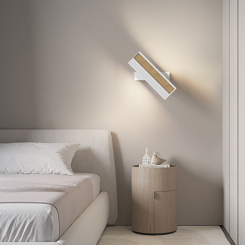 Modern Minimalist Rotatable Rectangular Linear Silicone Aluminum LED Wall Sconce Lamp For Bedroom