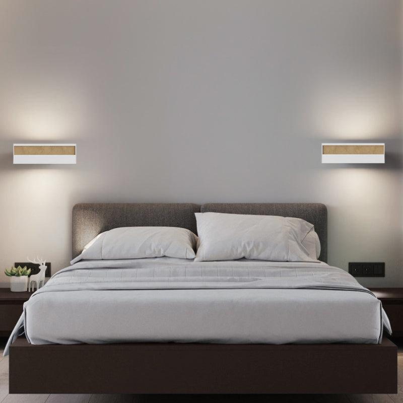 Modern Minimalist Rotatable Rectangular Linear Silicone Aluminum LED Wall Sconce Lamp For Bedroom