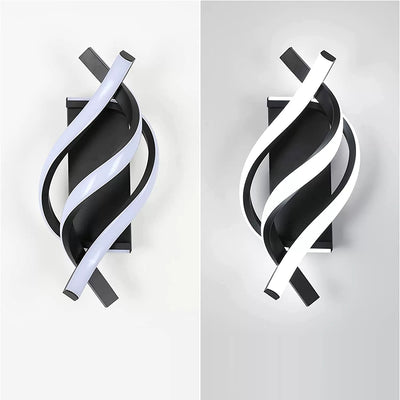 Contemporary Scandinavian Spiral Aluminum Acrylic LED Wall Sconce Lamp For Bedroom