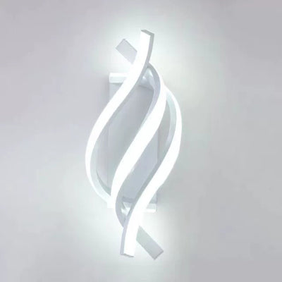 Contemporary Scandinavian Spiral Aluminum Acrylic LED Wall Sconce Lamp For Bedroom