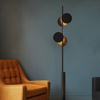 Contemporary Scandinavian Round Linear Iron LED Standing Floor Lamp For Living Room