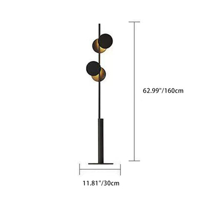 Contemporary Scandinavian Round Linear Iron LED Standing Floor Lamp For Living Room