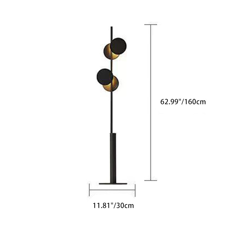 Contemporary Scandinavian Round Linear Iron LED Standing Floor Lamp For Living Room