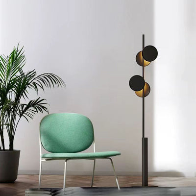 Contemporary Scandinavian Round Linear Iron LED Standing Floor Lamp For Living Room