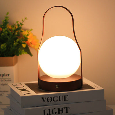 Contemporary Creative Cylinder Round Ball Mountain Shape Round Base Iron Acrylic LED Table Lamp For Bedroom