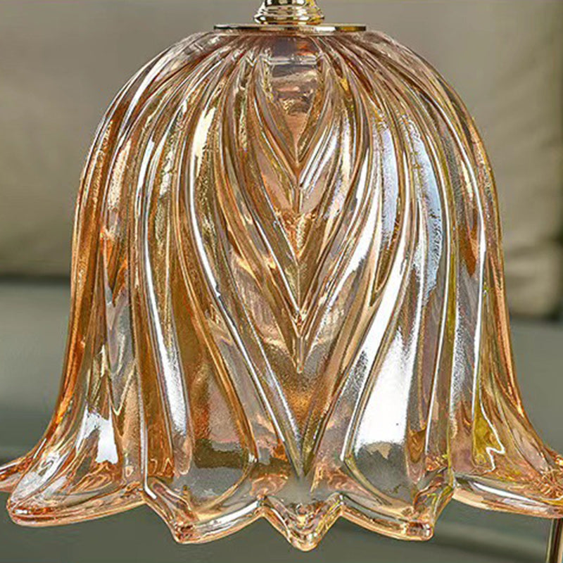 Moderne Art Deco Hebe Blume Runde Marmor Eisen Glas 2-Licht Schmelzen Wachs Tisch Lampe Für Schlafzimmer 