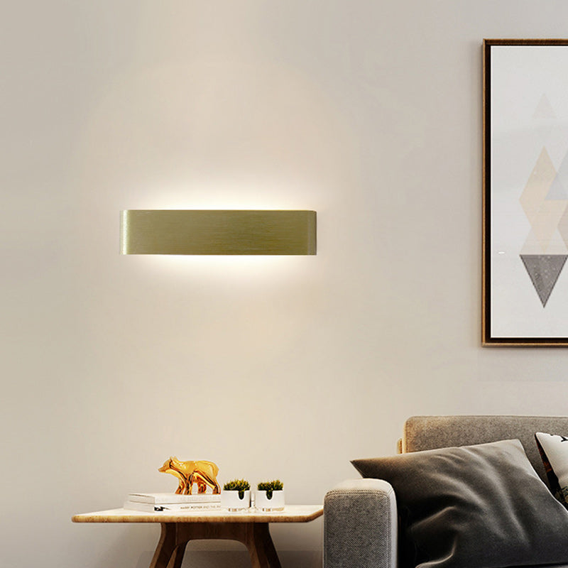 Moderne minimalistische rechteckige LED-Wandleuchte aus Aluminium und Acryl für Schlafzimmer 