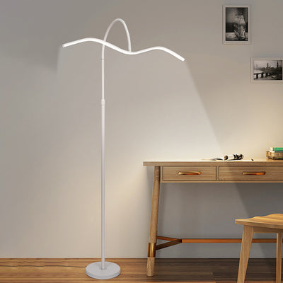 Moderne minimalistische Welle Aluminium Eisen Silikon LED Stehlampe für Wohnzimmer 