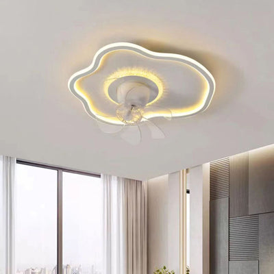 Zeitgenössische kreative Wolkenform ABS Eisen LED Unterputz Deckenventilator Licht für Schlafzimmer 