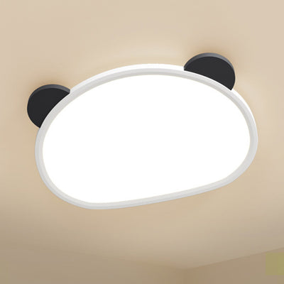 Zeitgenössische kreative Cartoon Panda Runde Aluminium Acryl LED Unterputz Deckenleuchte für Schlafzimmer 