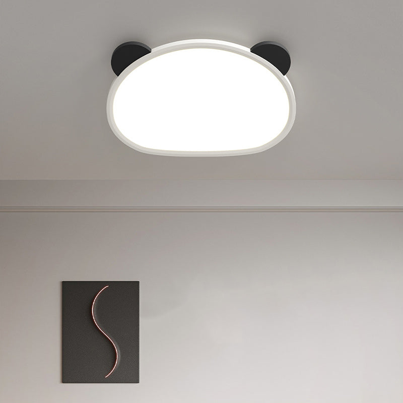 Zeitgenössische kreative Cartoon Panda Runde Aluminium Acryl LED Unterputz Deckenleuchte für Schlafzimmer 