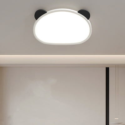 Zeitgenössische kreative Cartoon Panda Runde Aluminium Acryl LED Unterputz Deckenleuchte für Schlafzimmer 