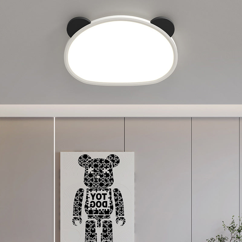 Zeitgenössische kreative Cartoon Panda Runde Aluminium Acryl LED Unterputz Deckenleuchte für Schlafzimmer 