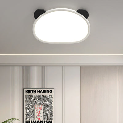 Zeitgenössische kreative Cartoon Panda Runde Aluminium Acryl LED Unterputz Deckenleuchte für Schlafzimmer 