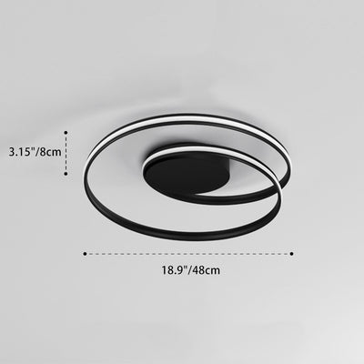 Moderne minimalistische doppelte runde Aluminium-Silikon-LED-Halbeinbau-Deckenleuchte für Schlafzimmer 