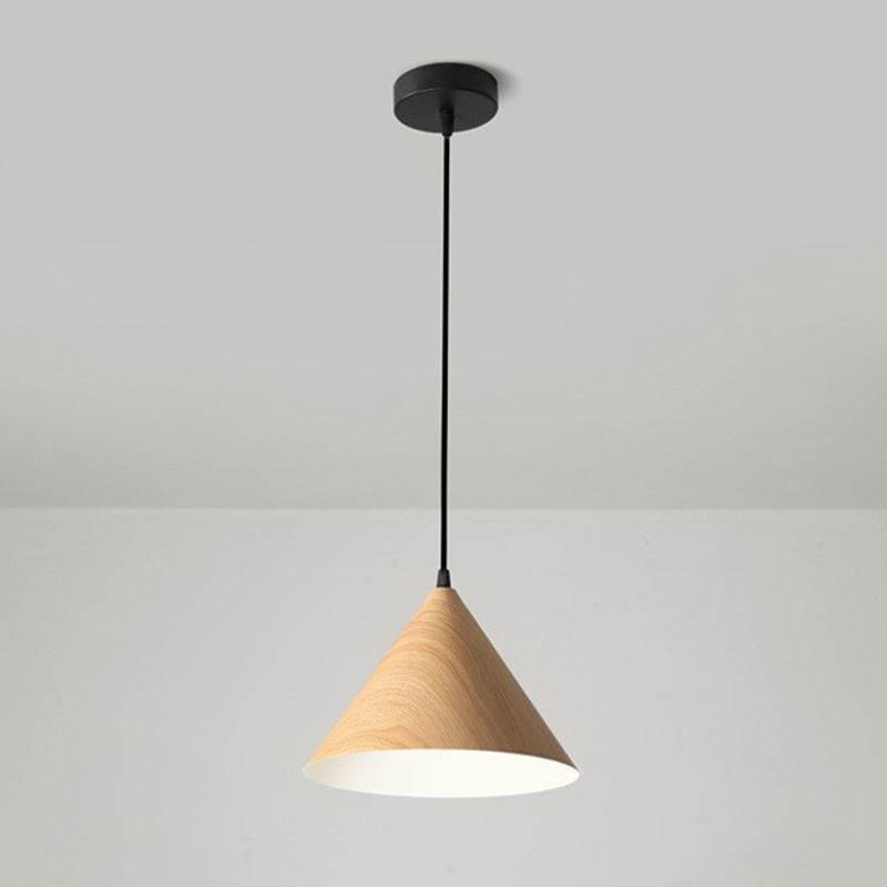 Contemporary Scandinavian Round Cone Iron 1-Light Pendant Light For Bedroom