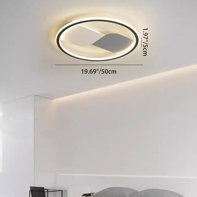 Modern Minimalist Round Square Iron Acrylic LED Flush Mount Ceiling Light For Bedroom