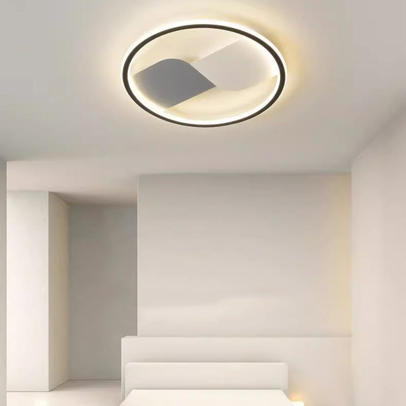 Modern Minimalist Round Square Iron Acrylic LED Flush Mount Ceiling Light For Bedroom