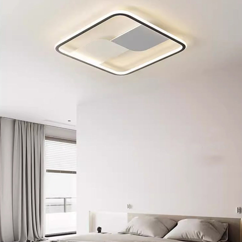 Modern Minimalist Round Square Iron Acrylic LED Flush Mount Ceiling Light For Bedroom