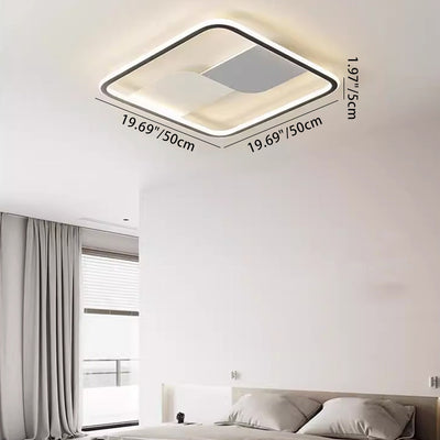 Modern Minimalist Round Square Iron Acrylic LED Flush Mount Ceiling Light For Bedroom