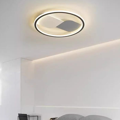 Modern Minimalist Round Square Iron Acrylic LED Flush Mount Ceiling Light For Bedroom