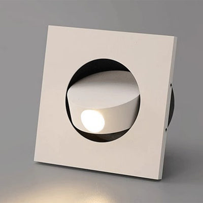 Modern Minimalist Recessed Square Round Aluminum LED Wall Sconce Lamp For Bedroom