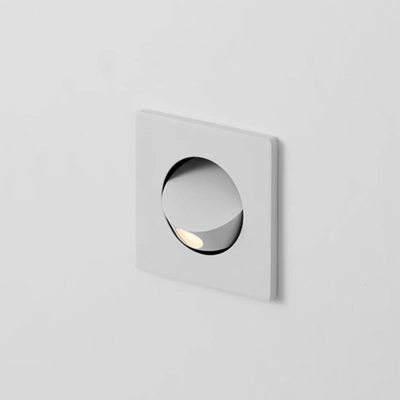 Modern Minimalist Recessed Square Round Aluminum LED Wall Sconce Lamp For Bedroom