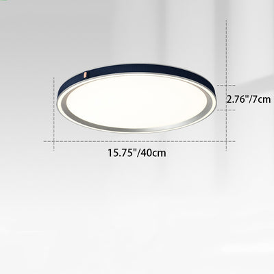 Modern Minimalist Round Dome Aluminum Iron Leather Acrylic LED Flush Mount Ceiling Light For Bedroom