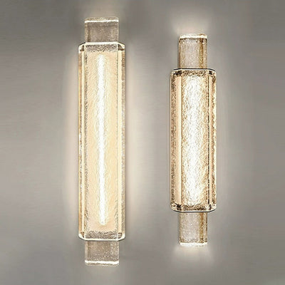 Modern Minimalist Rectangular Linear Stainless Steel Bubble Crystal Wall Sconce Lamp For Bedroom