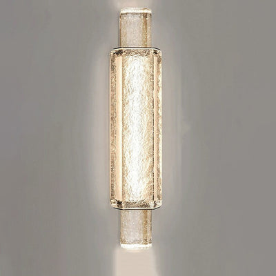 Modern Minimalist Rectangular Linear Stainless Steel Bubble Crystal Wall Sconce Lamp For Bedroom