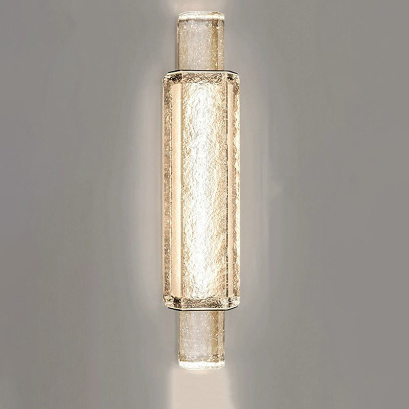 Modern Minimalist Rectangular Linear Stainless Steel Bubble Crystal Wall Sconce Lamp For Bedroom