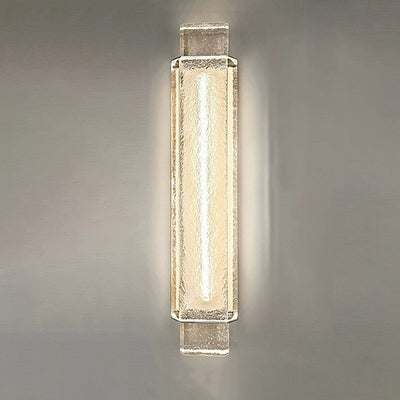 Modern Minimalist Rectangular Linear Stainless Steel Bubble Crystal Wall Sconce Lamp For Bedroom