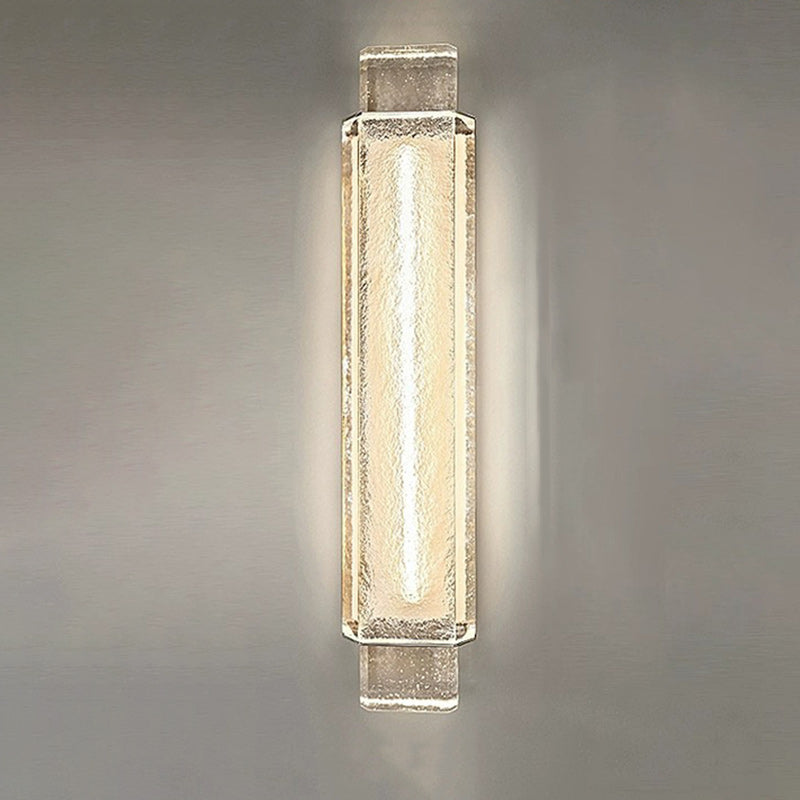 Modern Minimalist Rectangular Linear Stainless Steel Bubble Crystal Wall Sconce Lamp For Bedroom