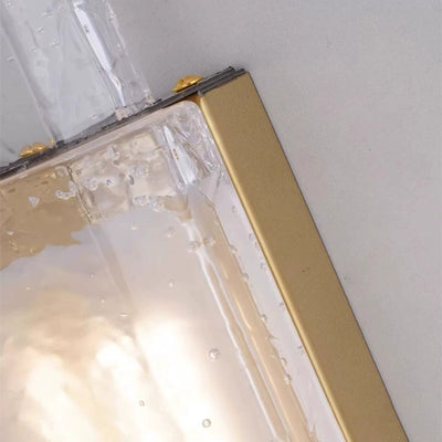 Modern Minimalist Rectangular Linear Stainless Steel Bubble Crystal Wall Sconce Lamp For Bedroom