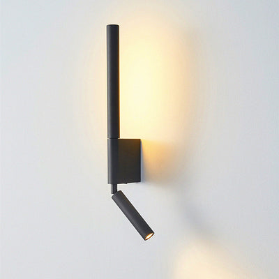 Modern Minimalist Pull Up Rotating Cylinder Linear PVC Iron Aluminum LED Wall Sconce Lamp For Bedroom